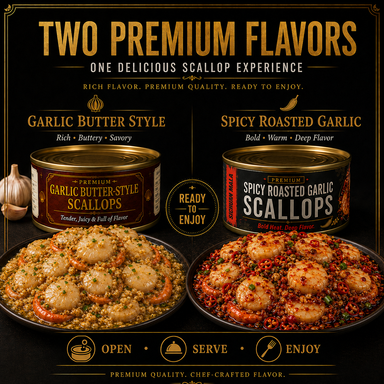 Premium Wild-Caught Scallops — Tender, Savory & Ready to Enjoy  -$AC