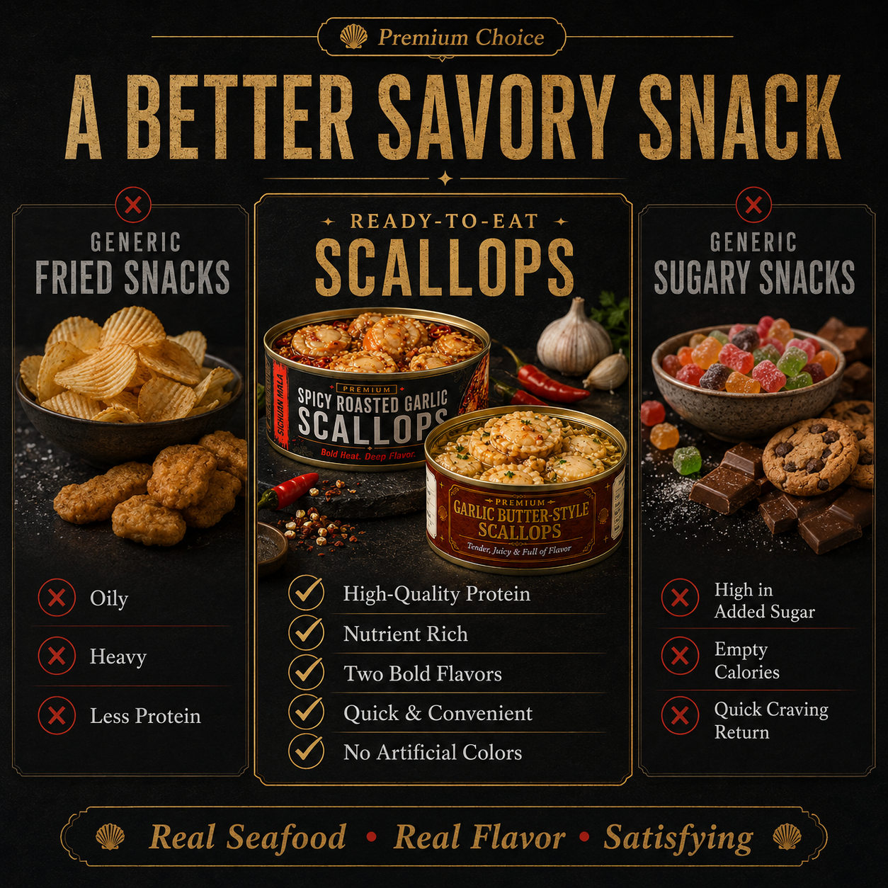 Premium Wild-Caught Scallops — Tender, Savory & Ready to Enjoy  -$AC