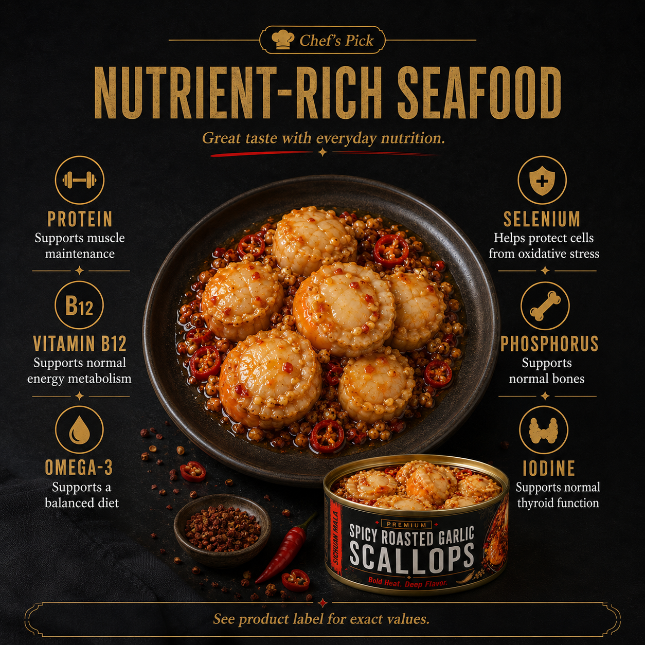 Premium Wild-Caught Scallops — Tender, Savory & Ready to Enjoy  -$AC