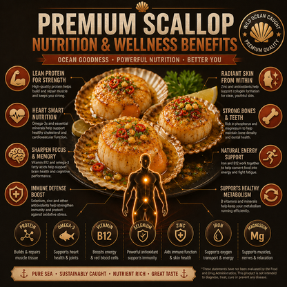Premium Wild-Caught Scallops — Tender, Savory & Ready to Enjoy  -$AC