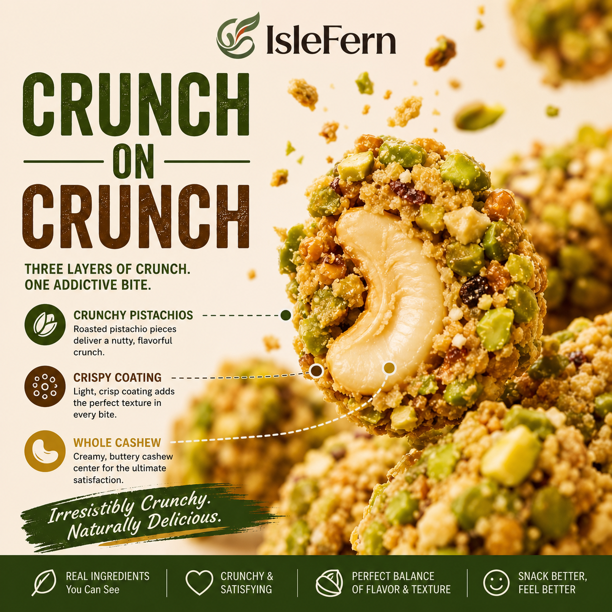 Artisan Pistachio-Crusted Cashews with Real Manuka Honey  -$AC