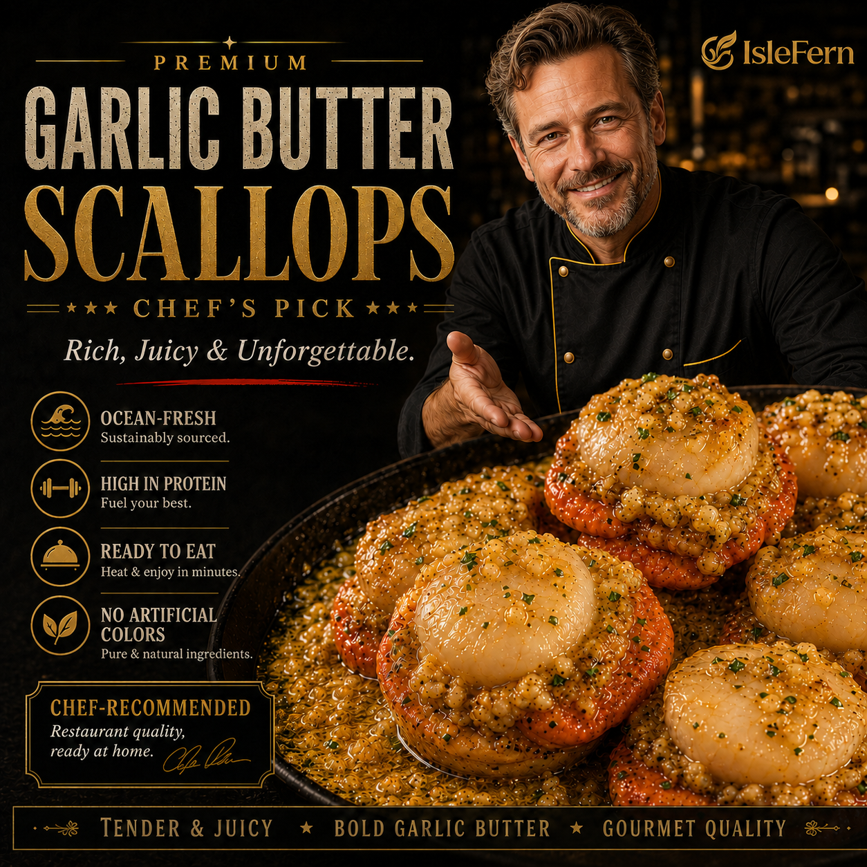 Premium Wild-Caught Scallops — Tender, Savory & Ready to Enjoy  -$AC